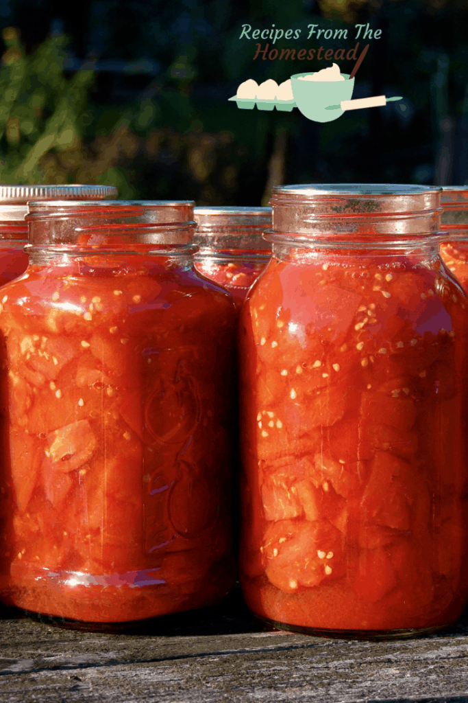 canned tomatoes in a jar