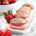 chocolate covered strawberry French macarons