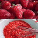 strawberries and crushed strawberries for freezer jam