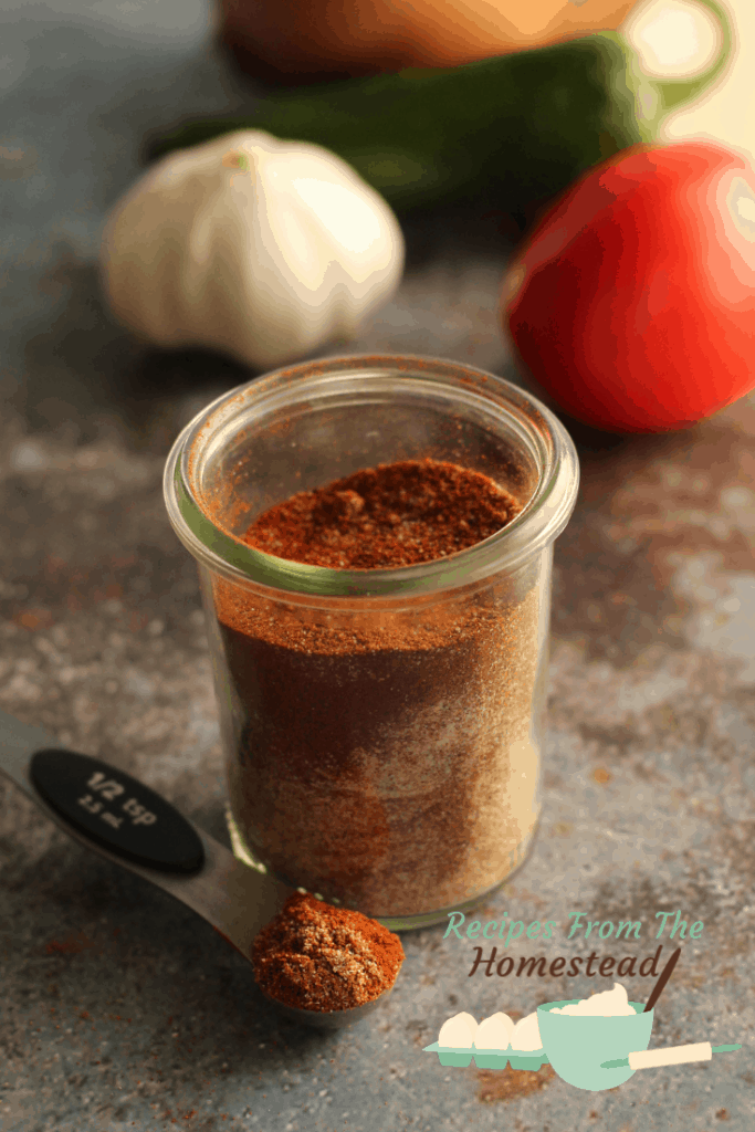taco seasoning blended in jar