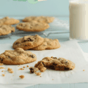 oatmeal raisin cookies with glass of milk