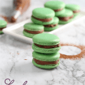 chocolate mint french macarons