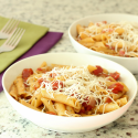 penne pasta in white bowl