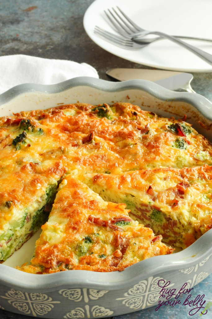 quiche slices in pie pan