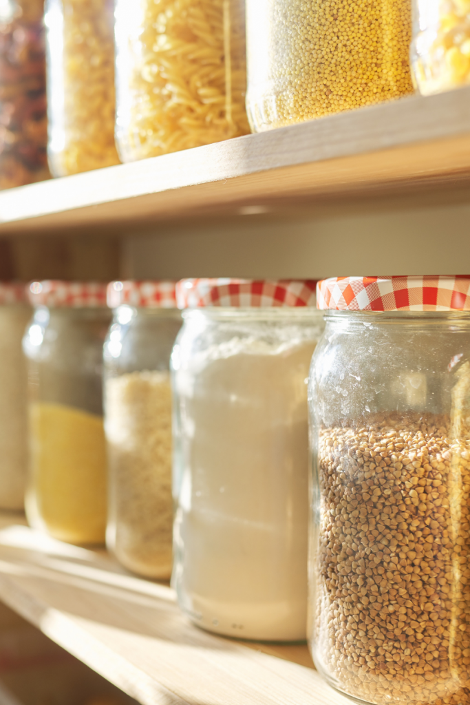 glass jars for the pantry